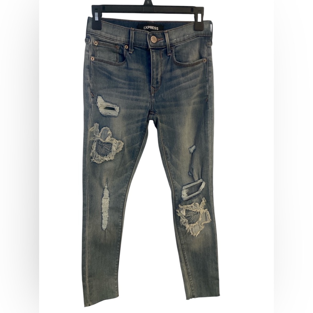 Express Women's Distressed Skinny Jeans 0P GUC